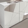Sideboard für Wohnzimmer 4 Türen 241cm Hochglanz Weiß mit Spiegel Vittoria WH L Katalog