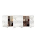Sideboard für Wohnzimmer 4 Türen 241cm Hochglanz Weiß mit Spiegel Vittoria WH L Rabatte