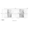 Sideboard für Wohnzimmer 4 Türen 241cm Hochglanz Weiß mit Spiegel Vittoria WH L Eigenschaften