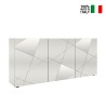 Moderne Hochglanz-Kommode weiß 181cm 3 Türen Spiegel Vittoria WH S Verkauf
