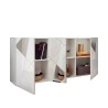 Moderne Hochglanz-Kommode weiß 181cm 3 Türen Spiegel Vittoria WH S Rabatte