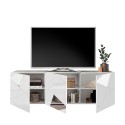 Weißes Hochglanz-TV-Möbel Brema WH Vittoria, niedrig, 3 Türen, 181 cm Sales