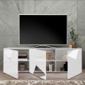 Weißes Hochglanz-TV-Möbel Brema WH Vittoria, niedrig, 3 Türen, 181 cm Rabatte