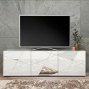 Weißes Hochglanz-TV-Möbel Brema WH Vittoria, niedrig, 3 Türen, 181 cm Aktion