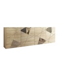 Moderne Anrichte Holz Eiche 241cm mit 4 Spiegeltüren Vittoria RS L Angebot