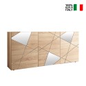 Moderne Wohnzimmerschrank Vittoria RS S, 3-türig, Eichenholz mit Spiegel Verkauf