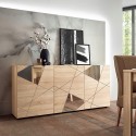 Moderne Wohnzimmerschrank Vittoria RS S, 3-türig, Eichenholz mit Spiegel Auswahl