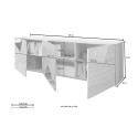 TV-Unterschrank mit 3 Türen aus Eichenholz im geometrischen Design Brema RS Vittoria Katalog
