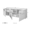 Mobile TV-Ständer mit 3 Türen, geometrischem Design aus Eichenholz, Brema RS Vittoria. Katalog