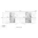 Moderne 4-türige Buffetkredenz in glänzendem Grau mit Spiegeln Vittoria GR L Auswahl