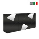 Highboard Wohnzimmer 3 Türen Hochglanz grau 181cm Vittoria GR S Verkauf