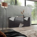 Highboard Wohnzimmer 3 Türen Hochglanz grau 181cm Vittoria GR S Rabatte