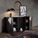 Highboard Wohnzimmer 3 Türen Hochglanz grau 181cm Vittoria GR S Auswahl