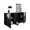 Highboard Wohnzimmer 3 Türen Hochglanz grau 181cm Vittoria GR S Sales