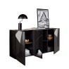 Highboard Wohnzimmer 3 Türen Hochglanz grau 181cm Vittoria GR S Sales
