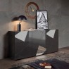 Highboard Wohnzimmer 3 Türen Hochglanz grau 181cm Vittoria GR S Katalog