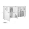 Highboard Wohnzimmer 3 Türen Hochglanz grau 181cm Vittoria GR S Modell