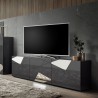Moderner TV-Ständer mit 3 Türen, hochglänzend in Grau, Brema GR Vittoria Aktion