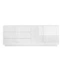 Moderne Kommode Jupiter WH L1, 2 Türen, 3 Schubladen, Hochglanz Weiß Angebot