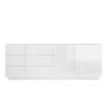 Moderne Kommode Jupiter WH L1, 2 Türen, 3 Schubladen, Hochglanz Weiß Angebot