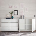 Moderne Kommode Jupiter WH L1, 2 Türen, 3 Schubladen, Hochglanz Weiß Katalog