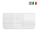 Sideboard Wohnzimmer weiß hochglanz 3 Schubladen Jupiter WH M1 Verkauf