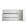Sideboard Wohnzimmer weiß hochglanz 3 Schubladen Jupiter WH M1 Sales
