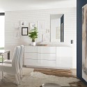 Sideboard Wohnzimmer weiß hochglanz 3 Schubladen Jupiter WH M1 Lagerbestand