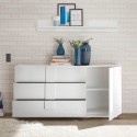 Sideboard Wohnzimmer weiß hochglanz 3 Schubladen Jupiter WH M1 Auswahl