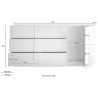 Sideboard Wohnzimmer weiß hochglanz 3 Schubladen Jupiter WH M1 Modell