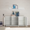 Moderne Anrichte mit 3 Türen, Hochglanz Weiß, 182 cm, WH M2 Lagerbestand
