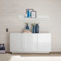 Moderne Anrichte mit 3 Türen, Hochglanz Weiß, 182 cm, WH M2 Aktion