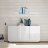 Moderne Anrichte mit 3 Türen, Hochglanz Weiß, 182 cm, WH M2 Aktion