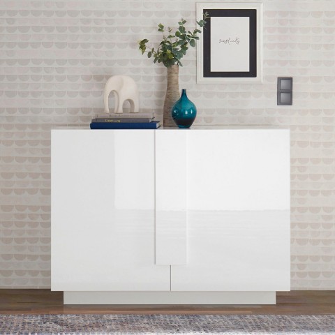 Küchen- und Wohnzimmer-Sideboard hochglanz weiß 2 Türen 120cm Jupiter WH S Aktion
