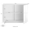 Madia Sideboard Küche Wohnzimmer Weiß Hochglanz 2 Türen 120cm Jupiter WH S Lagerbestand