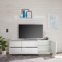 Mobiles TV-Design-Gerät im glänzend weißen Finish mit 1 Tür und 2 Schubladen Jupiter WH T1. Katalog