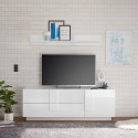 TV-Schrank Design Hochglanz Weiß 1 Tür 2 Schubladen Jupiter WH T1 Aktion