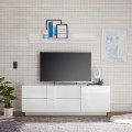 TV-Schrank Design Hochglanz Weiß 1 Tür 2 Schubladen Jupiter WH T1 Aktion