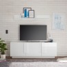 Mobiler Fernsehschrank für Wohnzimmer mit 3 glänzenden weißen Türen, moderner Jupiter WH T2. Rabatte