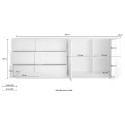 Sideboard Anrichte Wohnzimmer 241cm 2 Türen 3 Schubladen Holz Jupiter MR L1 Lagerbestand