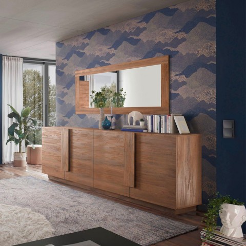 Design-Holz-Sideboard Buffet für Wohnzimmer 241cm, 4 Türen, Jupiter MR L2 Aktion