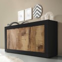 Industriales Sideboard Küche Wohnbereich, 3 Türen, Holz, 160cm Modis NP Basic Rabatte