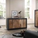 Industriales Sideboard Küche Wohnbereich, 3 Türen, Holz, 160cm Modis NP Basic Sales