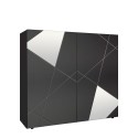 Moderne grauglasierte Anrichte mit 2 Spiegeltüren Vittoria Glam GR Angebot