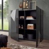 Moderne grauglasierte Anrichte mit 2 Spiegeltüren Vittoria Glam GR Lagerbestand