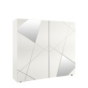 Wohnzimmer-Sideboard weiß mit 2 Türdesigns und geometrischem Vittoria Glam WH-Design Verkauf