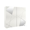 Weiße Anrichte für Wohnzimmer, 2 Türen, geometrisches Design, Vittoria Glam WH Verkauf