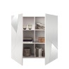 Weiße Anrichte für Wohnzimmer, 2 Türen, geometrisches Design, Vittoria Glam WH Rabatte