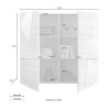 Weiße Anrichte für Wohnzimmer, 2 Türen, geometrisches Design, Vittoria Glam WH Auswahl