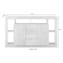 Moderne Anrichte aus schwarzem Holz mit 2 Türen und 3 Schubladen, Design Astante NR Katalog